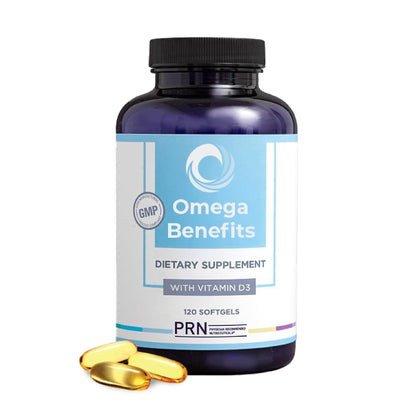 PRN DE Omega-3 Supplement - 120 Softgels, 30-Day Supply | rTG EPA 1680mg / DHA 560mg + Vitamin D