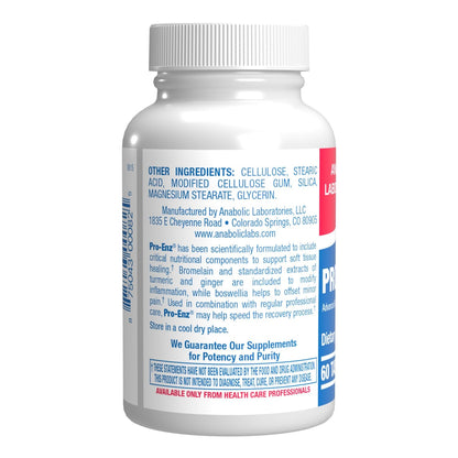 Pro ENZ Joint Support Supplement by Anabolic Laboratories – Turmeric, Boswellia + Enzymes (60 Tablets)