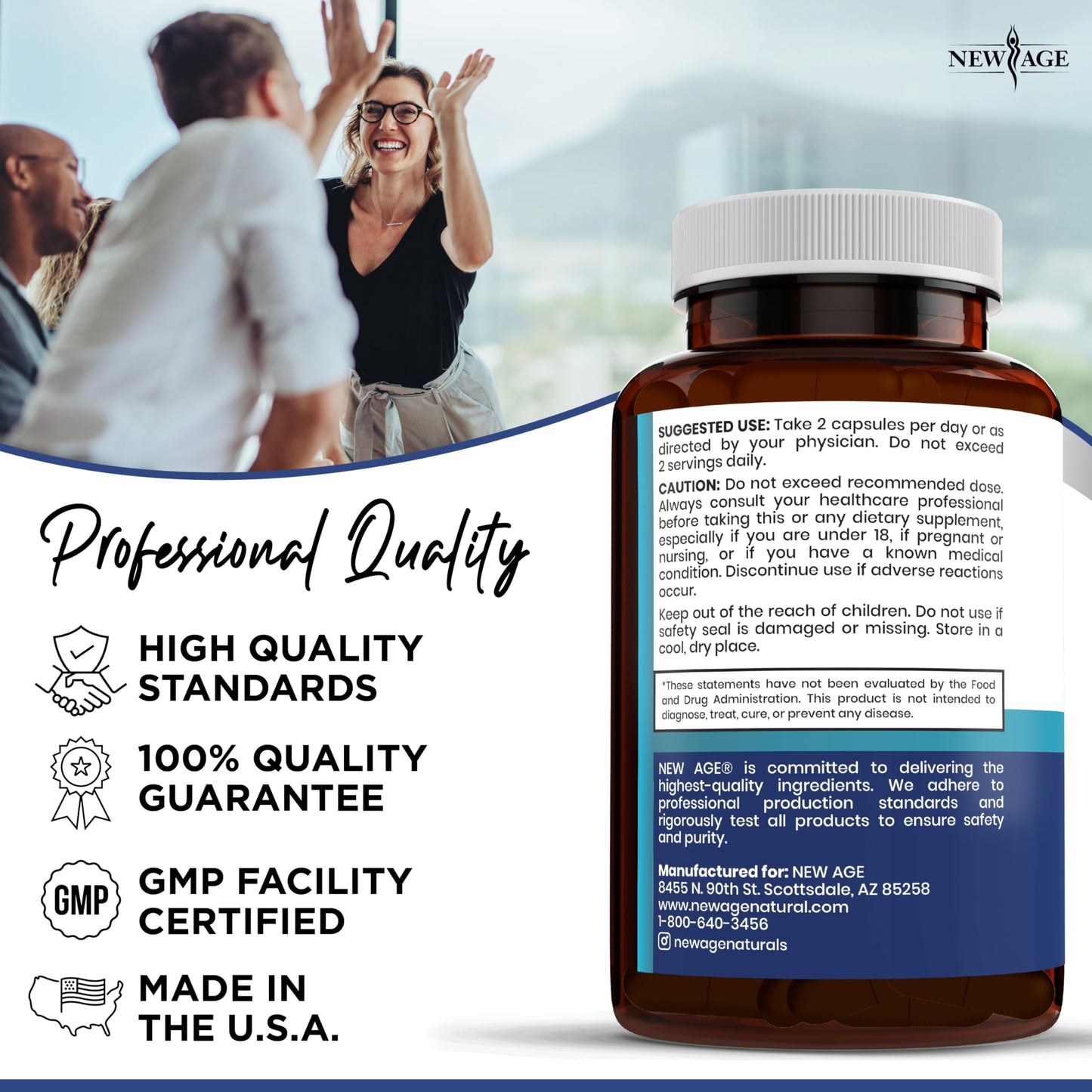 NEW AGE Pro Optimize Probiotics for Women - 70B CFU, Menopause Support, Dong Quai Pack of 3