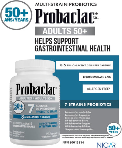 Probaclac Probiotics for 50+ – GI Health & Bloating Relief | 7 Strains