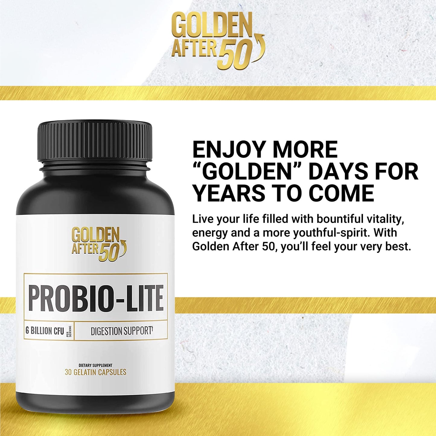 Golden After 50 Probio-Lite – Gut Health & Digestion Support | Probiotics for Men & Women