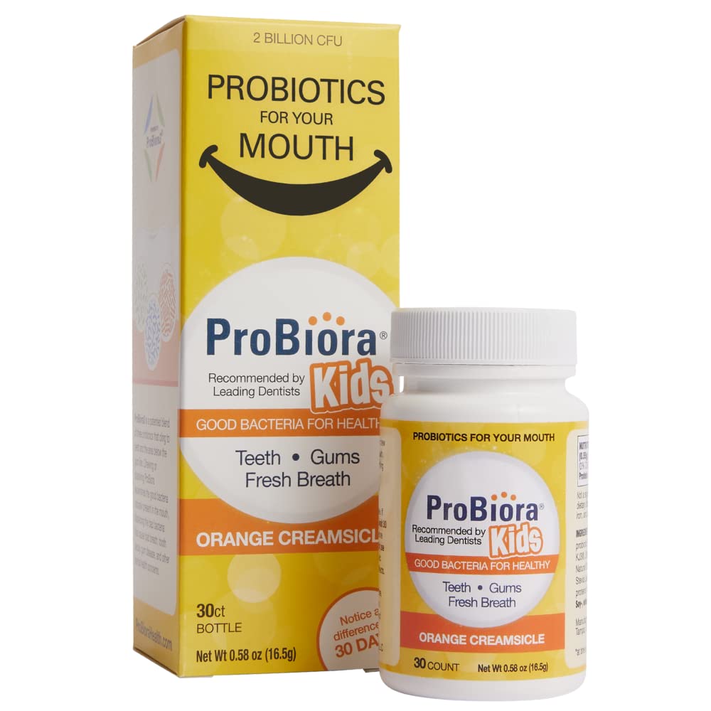 ProBiora Kids Oral-Care Chewable Probiotic Tablets – 30 Count (Orange) | Probiotic Supplement for Kids