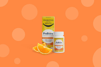 ProBiora Oral-Care Probiotic Tablets – 2 x 30-Count Orange Flavor for Fresh Breath, Whiter Teeth