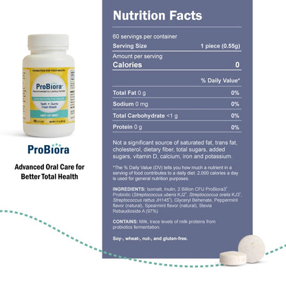 ProBiora Oral-Care Probiotic Tablets – Mint, 60 Count