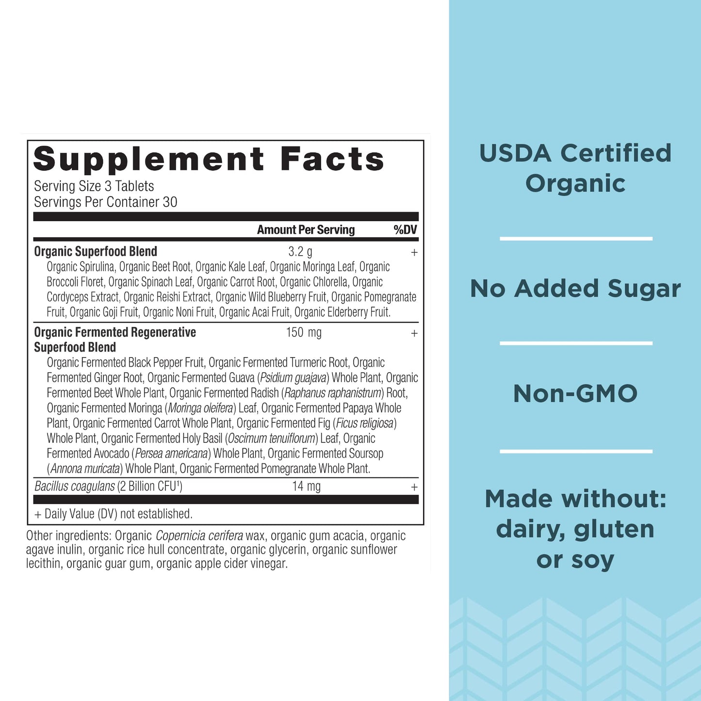 Ancient Nutrition Organic SuperGreens with Probiotics – 90 Count Tablets | 30 Servings
