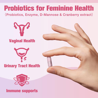 Probiotics for Women | 100B CFU with Prebiotics, Digestive Enzymes, D-Mannose & Cranberry - 120 Capsules