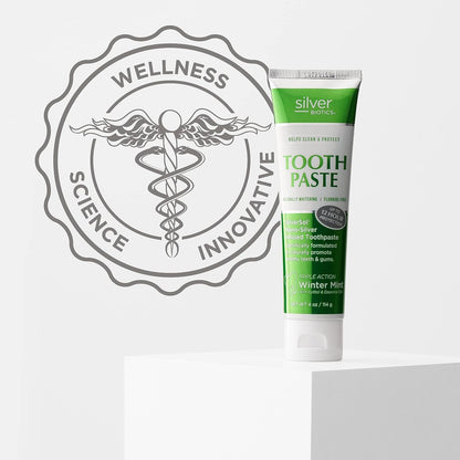 Silver Biotics Tooth Paste | SilverSol 20 ppm Nano-Silver, Winter Mint, Fluoride-Free, 4 oz