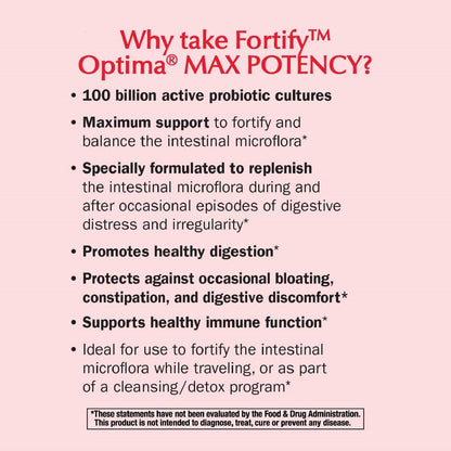 Nature's Way Fortify Optima Daily Probiotic — 100B CFUs, 15 Strains, 30 Count