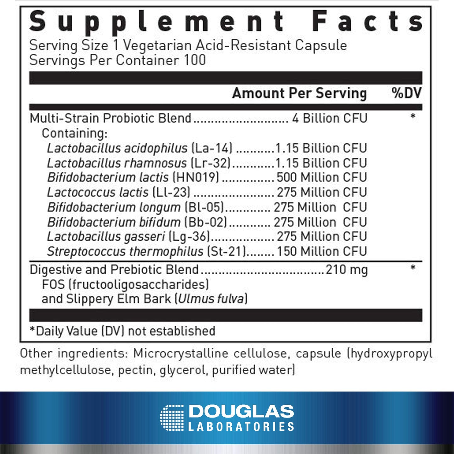 Douglas Laboratories Multi-Probiotic 4 Billion | Immune & GI Health | 100 Capsules