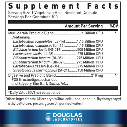 Douglas Laboratories Multi-Probiotic 4 Billion | Immune & GI Health | 100 Capsules