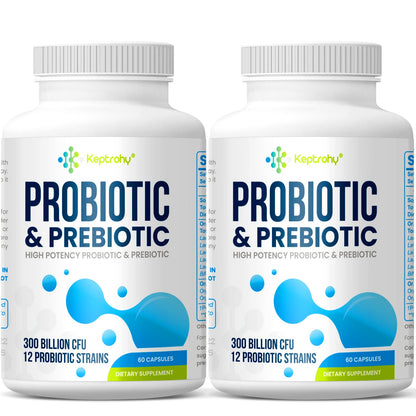 Probiotics for Women & Men | 300B CFU + Organic Prebiotics | 120 Caps