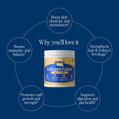 Collagen Fusion+ 7-in-1 Powder with VERISOL® & ImmunoLin® – Skin, Hair, Nails, Joints & Gut (Unflavored, 30 Servings)