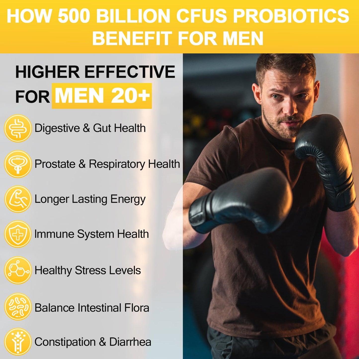 RSETU Probiotics for Men – 500B CFUs, 12 Strains, Turmeric Cranberry Goji