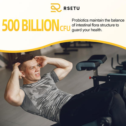 RSETU Probiotics for Men – 500B CFUs, 12 Strains, Turmeric Cranberry Goji