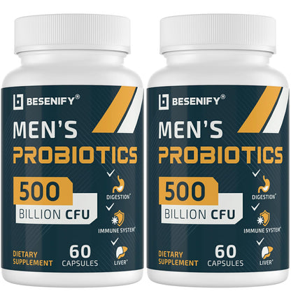 Besenify Probiotics for Men – 500B CFU, 12 Strains, Turmeric & Cranberry