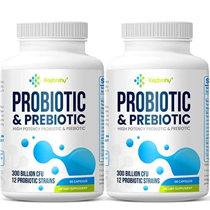 Probiotics for Women & Men | 300B CFU + Organic Prebiotics | 120 Caps