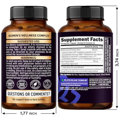 Probiotics for Women 50 Billion CFU – Vaginal & Digestive Health (30 Capsules)