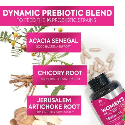 Probiotics For Women 50B CFU – 16 Strains | Digestive & Vaginal Health