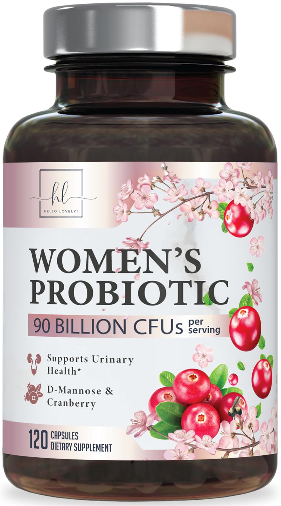 Probiotics for Women Digestive Health Support - 90 Billion CFU Women's Probiotic, 16 Strains, Cranberry, Vaginal Probiotic with Prebiotics, PH, Immune, Urinary, & Feminine Health Support, 120 Capsules