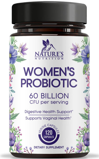 Probiotics for Women's Digestive Health - 60B CFU, 16 Strains | Cranberry & D-Mannose | 120 Capsules | Made in USA