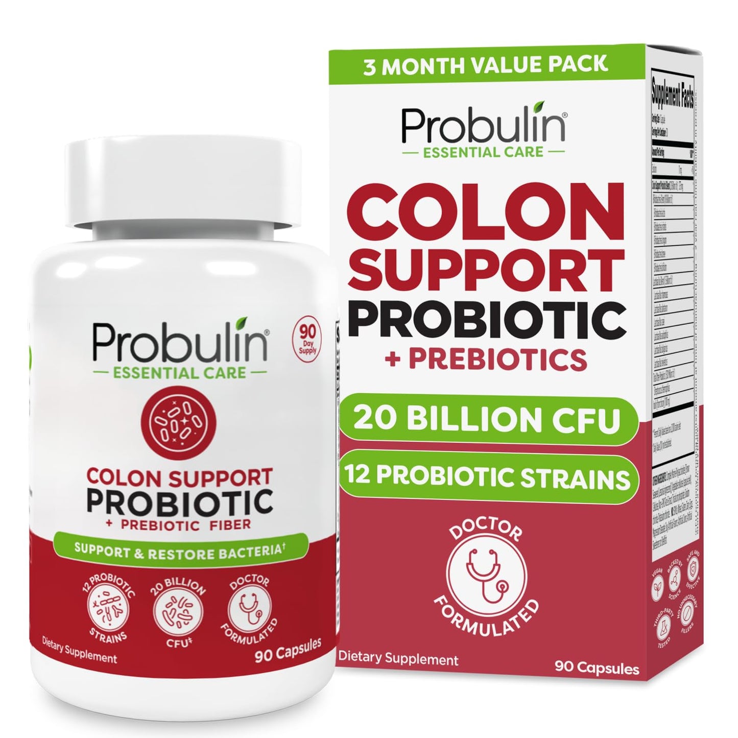 Probulin Colon Support Probiotic - 20B CFU, 90 Vegan Capsules