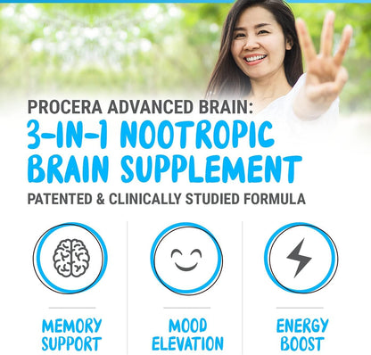 Procera Advanced Brain - Fast Acting (60 Count) | Improve Memory, Focus & Clarity