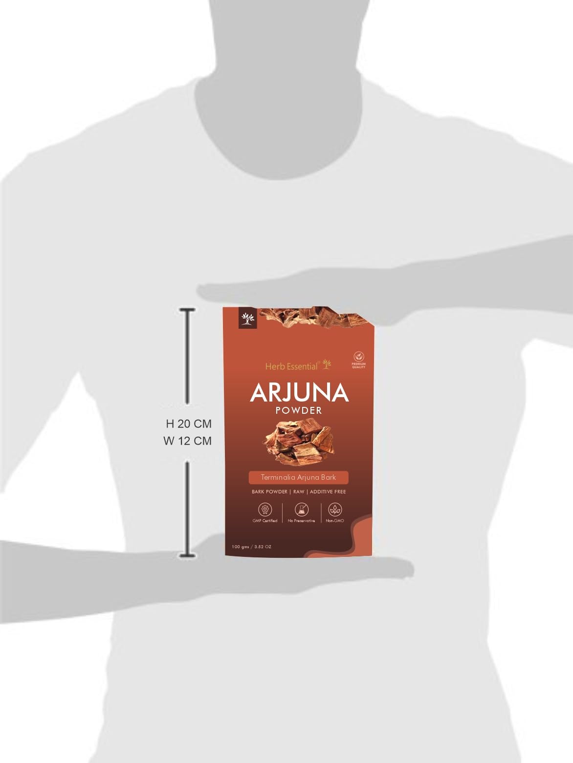 Herb Essential Arjuna Powder 2x100g – Terminalia Arjuna Bark, Vegan, GMP Certified