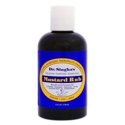 Dr. Singha's Mustard Rub – Ayurvedic Massage Oil (Relaxing, Purifying & Energizing) | Made in USA 6 oz