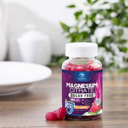 Magnesium Citrate Gummies Sugar-Free – High Absorption, 60 Gummies | Sleep, Heart & Bones Support