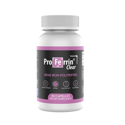 Proferrin Clear Heme Iron Supplement, 90 Capsules – Superior Absorption, Easy on the Gut, Made in USA