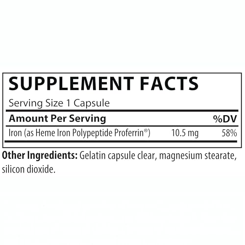 Proferrin Clear Heme Iron Supplement, 90 Capsules – Superior Absorption, Easy on the Gut, Made in USA
