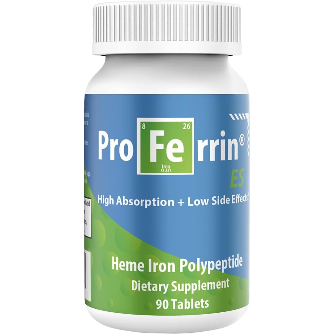 Proferrin ES — 10.5 mg Heme Iron Polypeptide, USA Made, 90 Tablets, Easy on the Gut