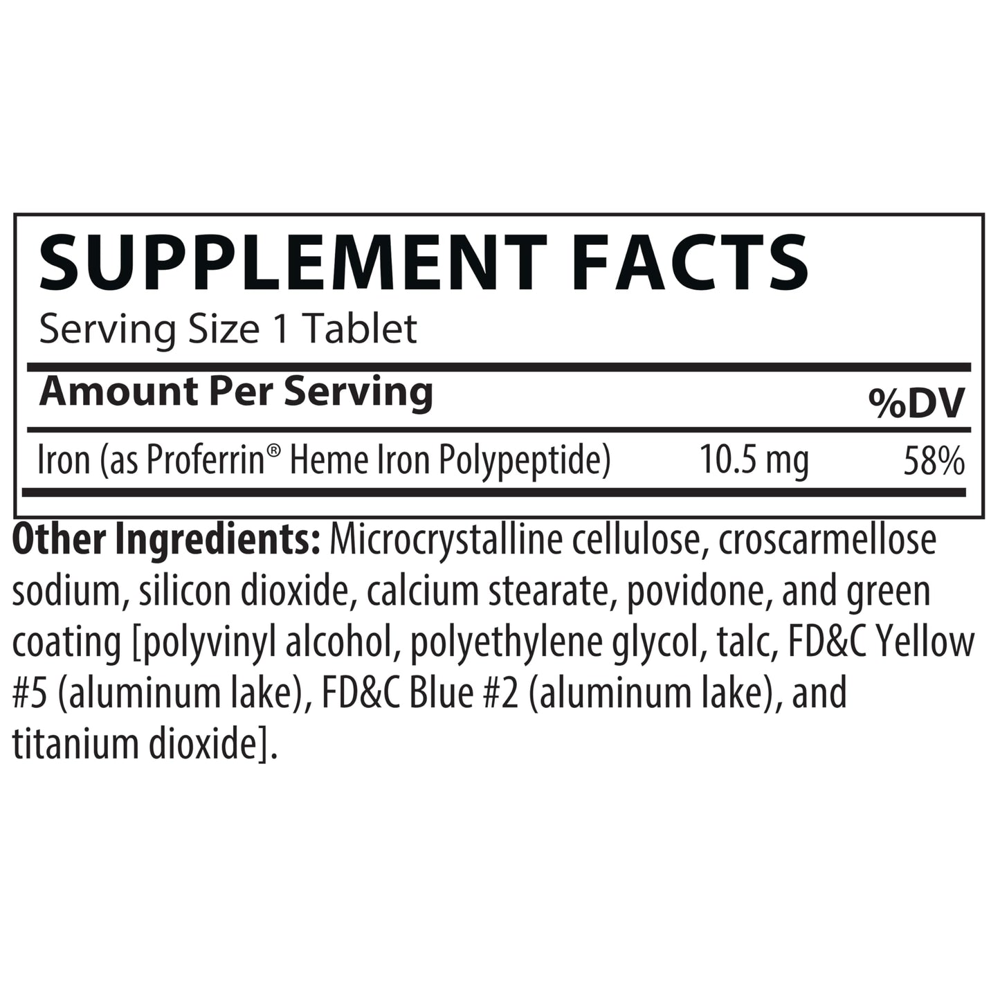 Proferrin ES — 10.5 mg Heme Iron Polypeptide, USA Made, 90 Tablets, Easy on the Gut