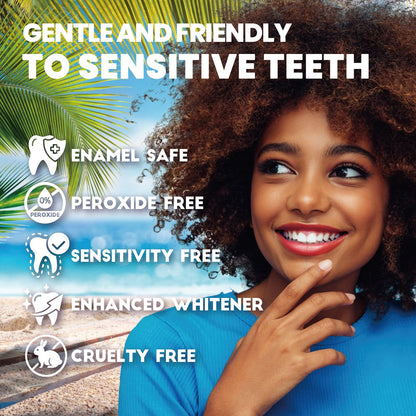 Professional Whitening Strips for Sensitive Teeth - Hydrogen Peroxide-Free Mint (42 Count)