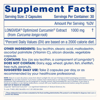 ProHealth Turmeric Curcumin with Longvida – High Bioavailability, 3-Pack (60 Capsules per Bottle)
