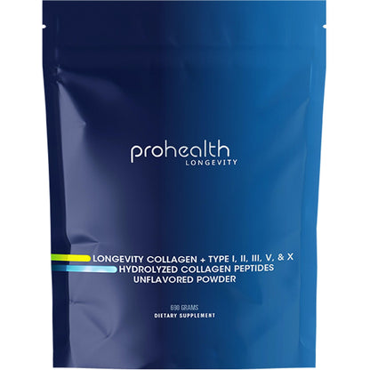 ProHealth Longevity Collagen Peptides Powder for 40+ | 20g Multi Collagen, 2g Pro-Collagen, Hyaluronic Acid | 30 Servings