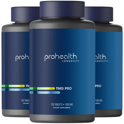 ProHealth Longevity TMG Supplements — 1,000 mg Betaine Anhydrous, 120 Tablets (3 Pack)