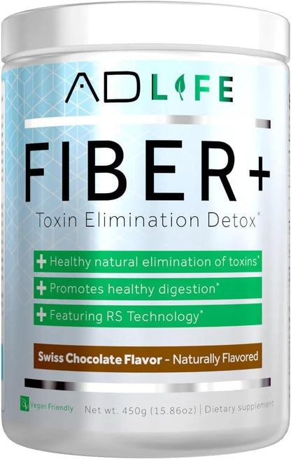Project AD Fiber+ Fiber Supplement – Gut Health, Digestive Regularity, Vegan Chocolate Fiber Powder (16.4 oz)