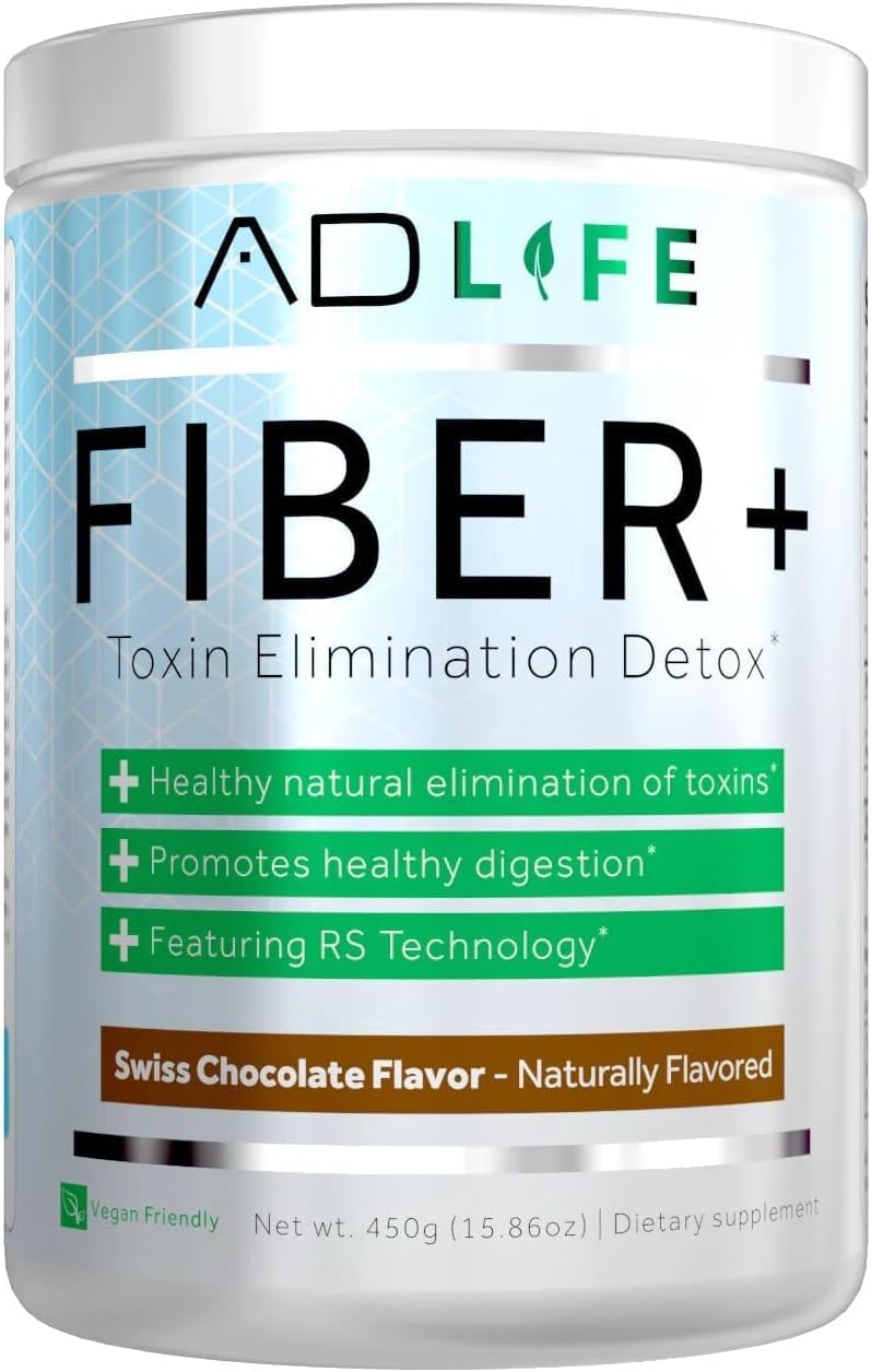 Project AD Fiber+ Fiber Supplement – Gut Health, Digestive Regularity, Vegan Chocolate Fiber Powder (16.4 oz)