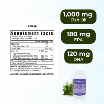 Youngevity Projoba Omega™ 1000 mg Omega-3 – High Potency, 180 EPA / 120 DHA, 120 Softgels (Pack of 2)