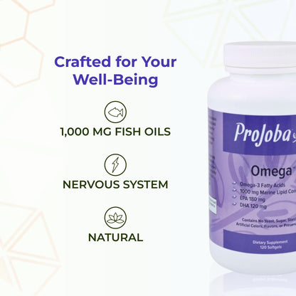 Youngevity Projoba Omega™ 1000 mg Omega-3 – High Potency, 180 EPA / 120 DHA, 120 Softgels (Pack of 2)