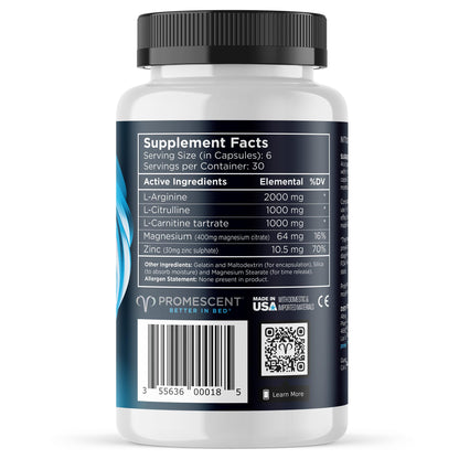 Promescent VitaFLUX Nitric Oxide Supplement – L-Arginine & L-Citrulline for Men, 180 Caps