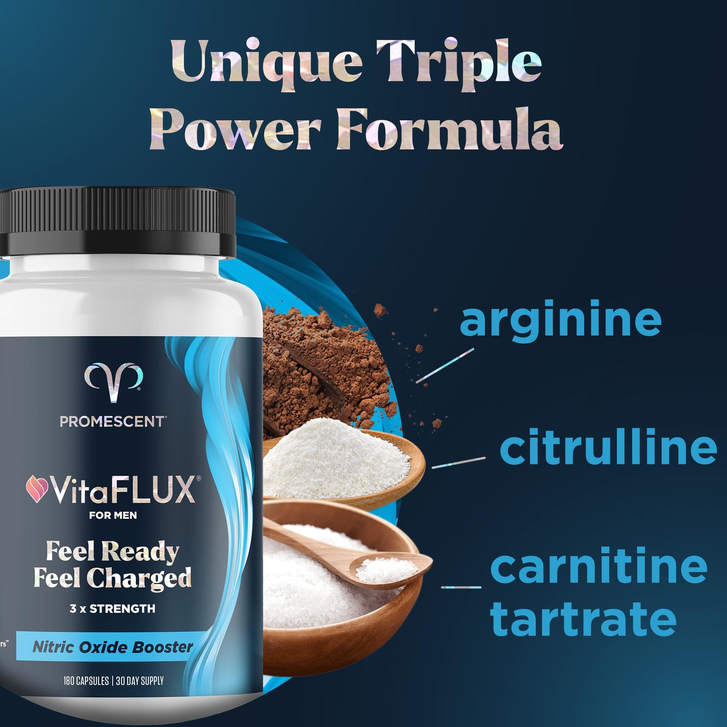 Promescent VitaFLUX Nitric Oxide Supplement – L-Arginine & L-Citrulline for Men, 180 Caps
