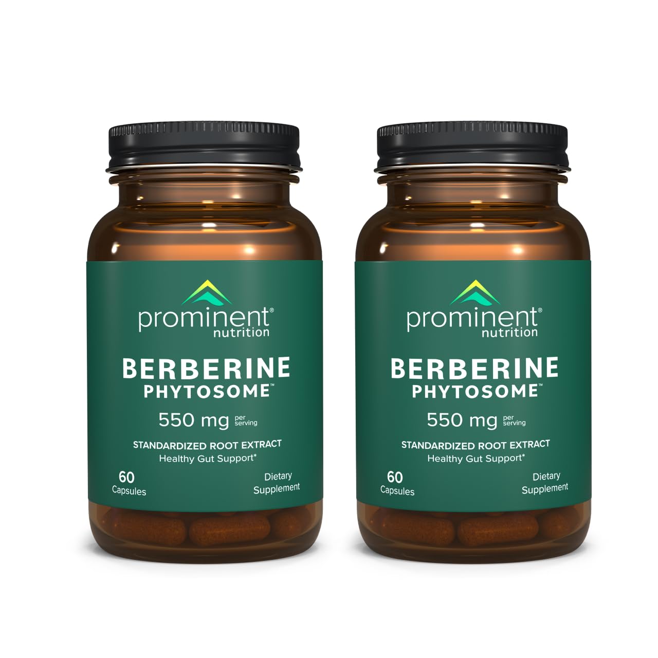 Prominent Nutrition Berberine Phytosome Supplement - Gut Support, 550 mg, 60 Count (2 Pack)
