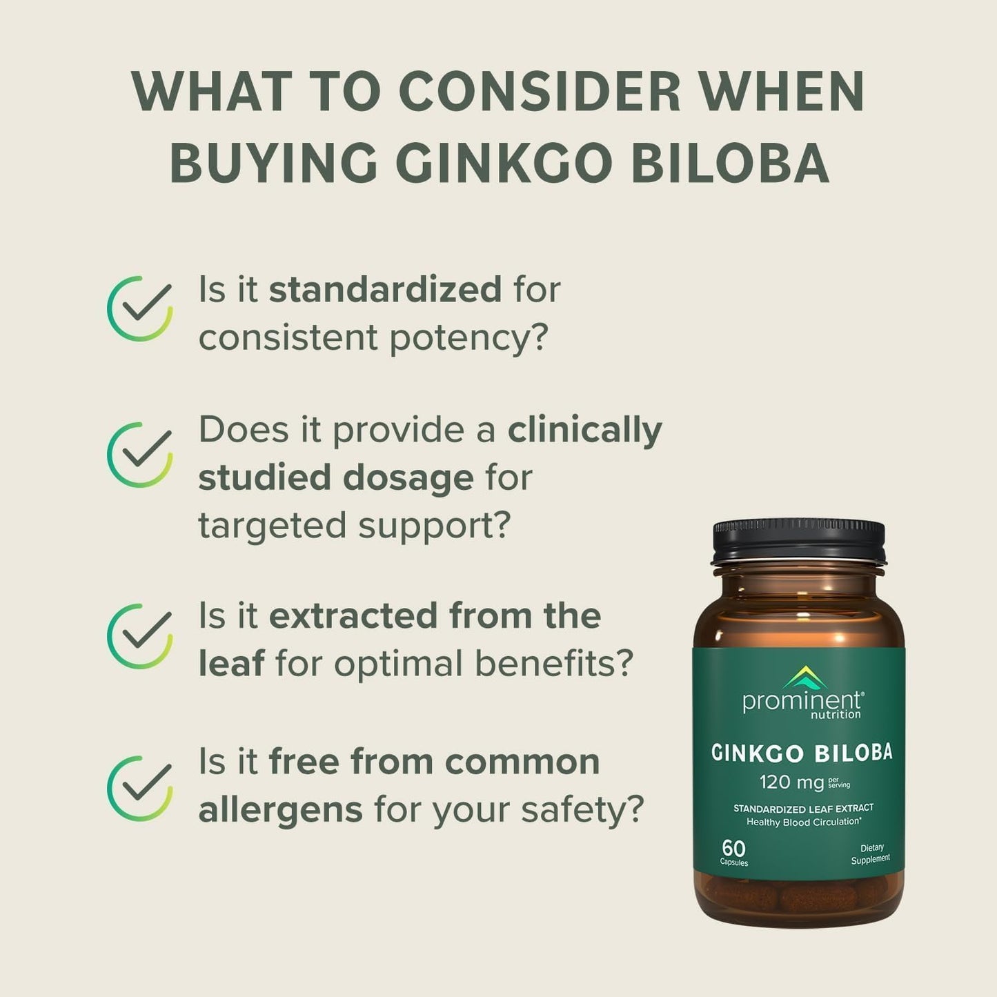 Prominent Ginkgo Biloba 120mg - Memory & Focus Support | Vegan, Non-GMO | 2-Pack