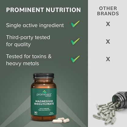 Prominent Nutrition Magnesium Bisglycinate Capsules – Brain Health, 240 mg, 2 Pack