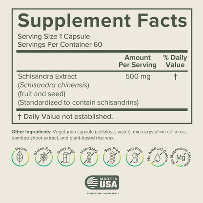 Prominent Nutrition Schisandra Berry Extract – 500 mg Standardized Schisandrins, Pure Schisandra Chinensis, 2 Pack