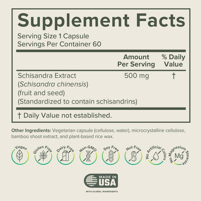 Prominent Nutrition Schisandra Berry Extract – 500 mg Standardized Schisandrins, Pure Schisandra Chinensis, 2 Pack