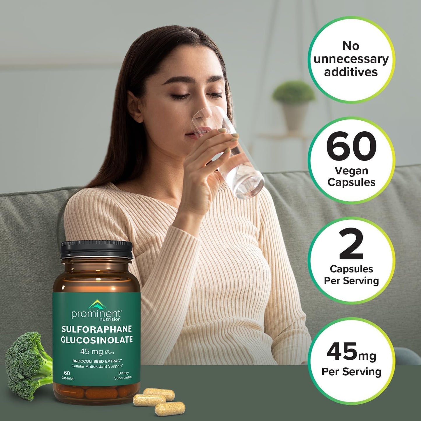 Prominent Nutrition Sulforaphane Glucosinolate Supplement 45 mg - 30 Day Supply, 1 Pack
