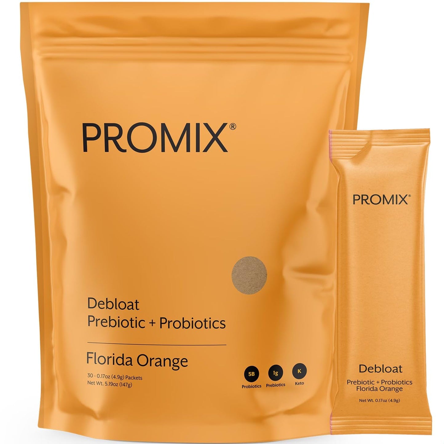 ProMix Nutrition Debloat Prebiotics & Probiotics with Baobab – Vitamin C Rich, Bloating Relief, Immune Support – Orange – 30 Servings (Pack of 30)
